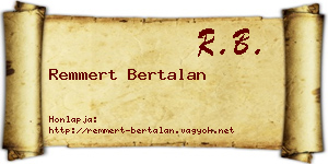 Remmert Bertalan névjegykártya
